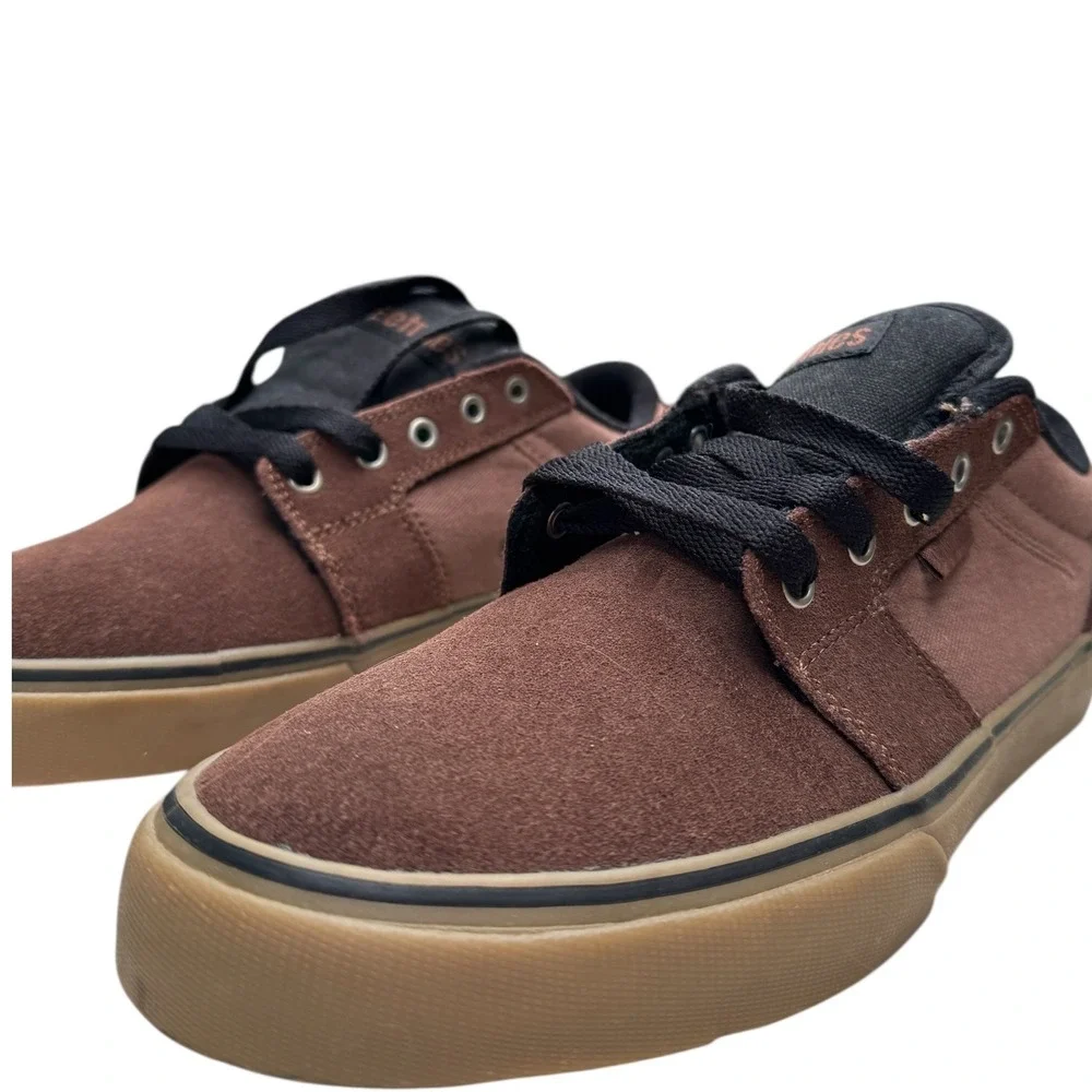 Etnies Skateboarding Shoes Mens Size 8.5 Brown Suede Canvas Gum Sole‎ Low Top